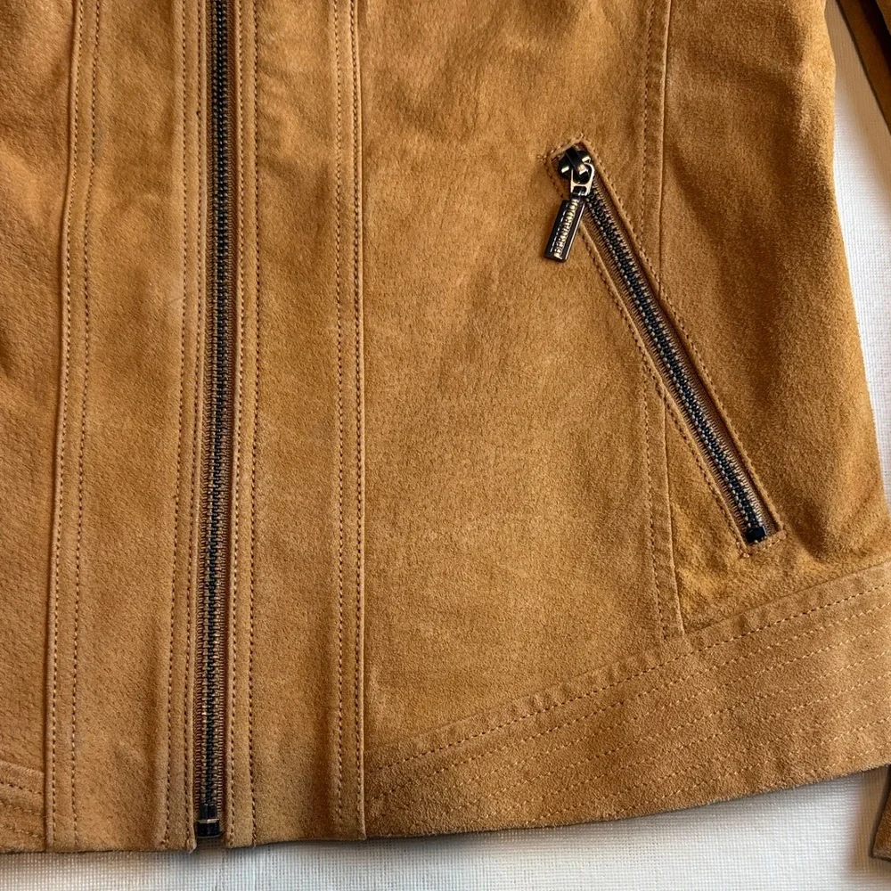 Bernardo Tan Suede Leather Jacket - Picture 4 of 16
